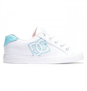 DC Chelsea Sneakers Dame Hvite Blå | 90147-VKRA