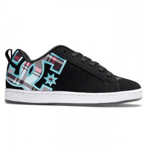 DC Court Graffik Sneakers Dame Svarte Blå | 13695-DXWH