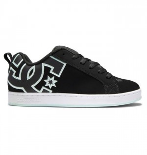 DC Court Graffik Sneakers Dame Svarte Grønn | 15740-RHWD