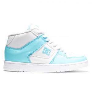 DC Manteca 4 MID Mid-Top Sneakers Dame Hvite Blå | 93568-RYIJ