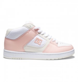 DC Manteca 4 MID Mid-Top Sneakers Dame Hvite Rosa | 23674-PAQM