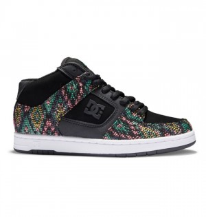 DC Manteca 4 Mid-Top LE Canvas Sneakers Dame Svarte Multicolor | 75290-WKDU