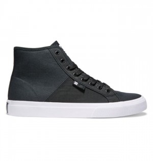 DC Manual HI Canvas High-Top RIPSTOP Sneakers Herre Svarte | 08164-KBQD