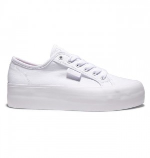 DC Manual Platform Sneakers Dame Hvite Hvite | 12540-OLRA