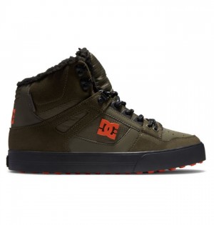 DC Pure High-Top Winter Vinterstøvler Herre Olivengrønne Oransje | 21708-SQDL