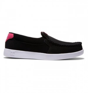 DC Villain Slip On Sneakers Dame Svarte Rosa | 56742-BGYO