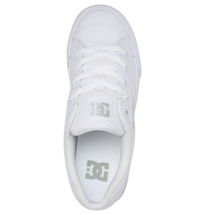 DC Chelsea Canvas Sneakers Dame Hvite Sølv | 54103-DXNJ