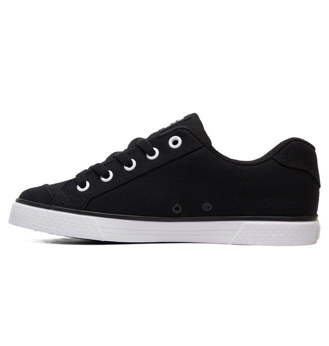 DC Chelsea Canvas Sneakers Dame Svarte Hvite Svarte | 78623-ZDKT