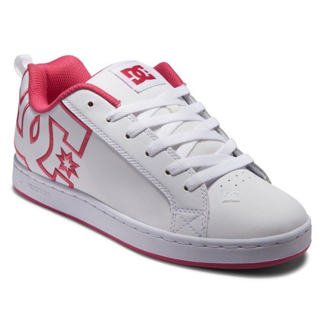 DC Court Graffik Sneakers Dame Hvite Rosa Hvite | 82495-XLRS