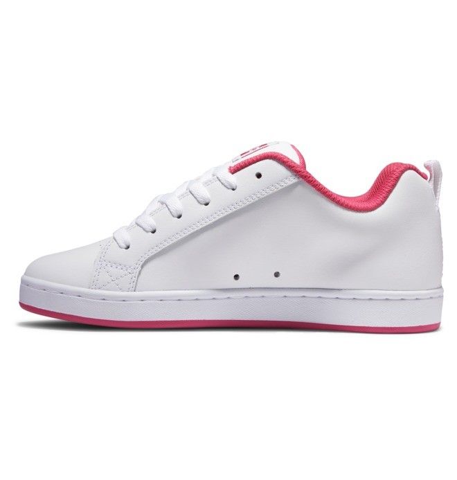 DC Court Graffik Sneakers Dame Hvite Rosa Hvite | 82495-XLRS