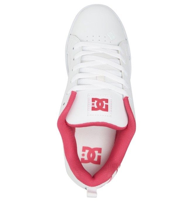 DC Court Graffik Sneakers Dame Hvite Rosa Hvite | 82495-XLRS