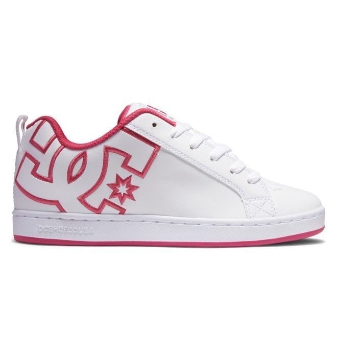 DC Court Graffik Sneakers Dame Hvite Rosa Hvite | 82495-XLRS