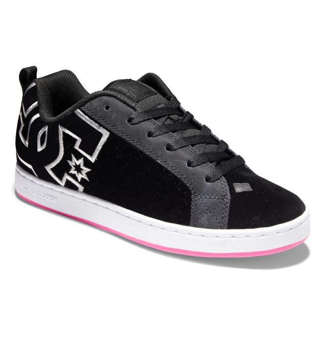 DC Court Graffik Sneakers Dame Hvite Svarte Rosa | 67953-BZNV