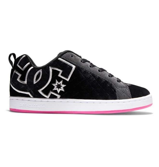 DC Court Graffik Sneakers Dame Hvite Svarte Rosa | 67953-BZNV