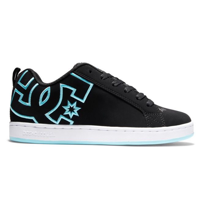 DC Court Graffik Sneakers Dame Svarte Blå | 02489-JQPY