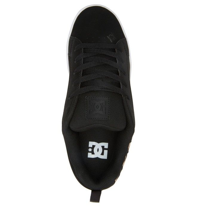 DC Court Graffik Sneakers Dame Svarte Hvite Svarte | 54216-UERP