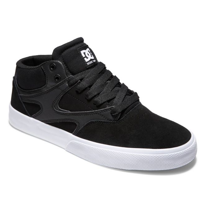 DC Kalis Vulc MID Mid-Top Skatesko Herre Svarte Svarte Hvite | 57624-DVMQ