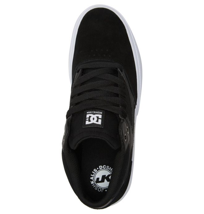 DC Kalis Vulc MID Mid-Top Skatesko Herre Svarte Svarte Hvite | 57624-DVMQ