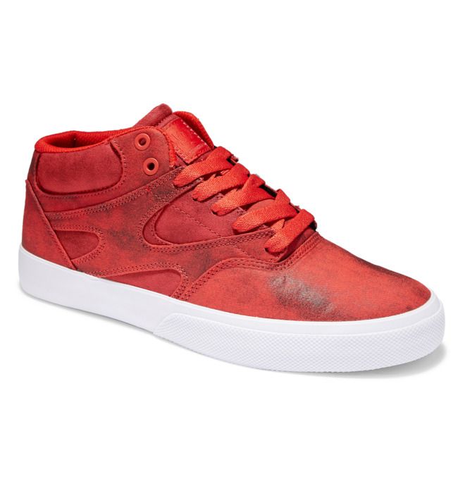 DC Kalis Vulc MID Mid-Top Skatesko Herre Rød | 93457-BJVI