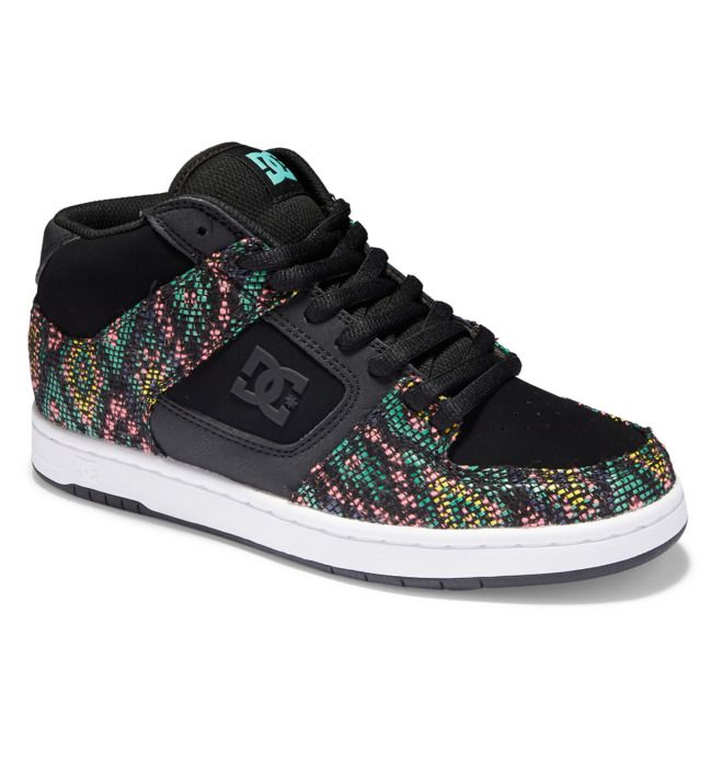 DC Manteca 4 Mid-Top LE Canvas Sneakers Dame Svarte Multicolor | 75290-WKDU