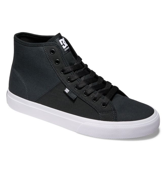 DC Manual HI Canvas High-Top RIPSTOP Sneakers Herre Svarte | 08164-KBQD