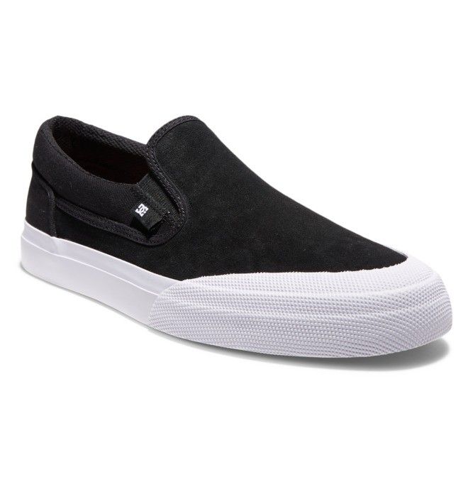 DC Manual RT Slip-On Skate Skatesko Herre Svarte Svarte Hvite | 09481-GHMQ