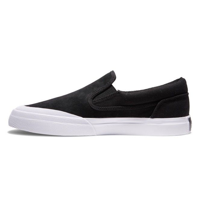 DC Manual RT Slip-On Skate Skatesko Herre Svarte Svarte Hvite | 09481-GHMQ