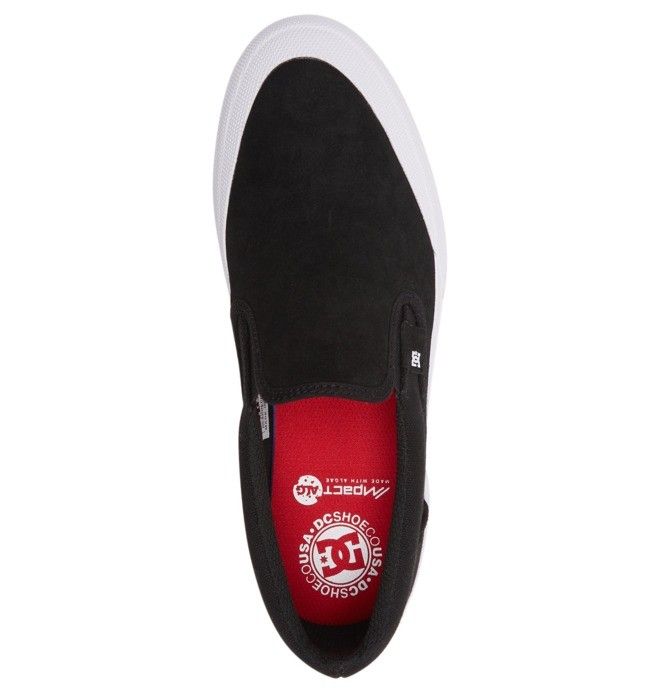 DC Manual RT Slip-On Skate Skatesko Herre Svarte Svarte Hvite | 09481-GHMQ