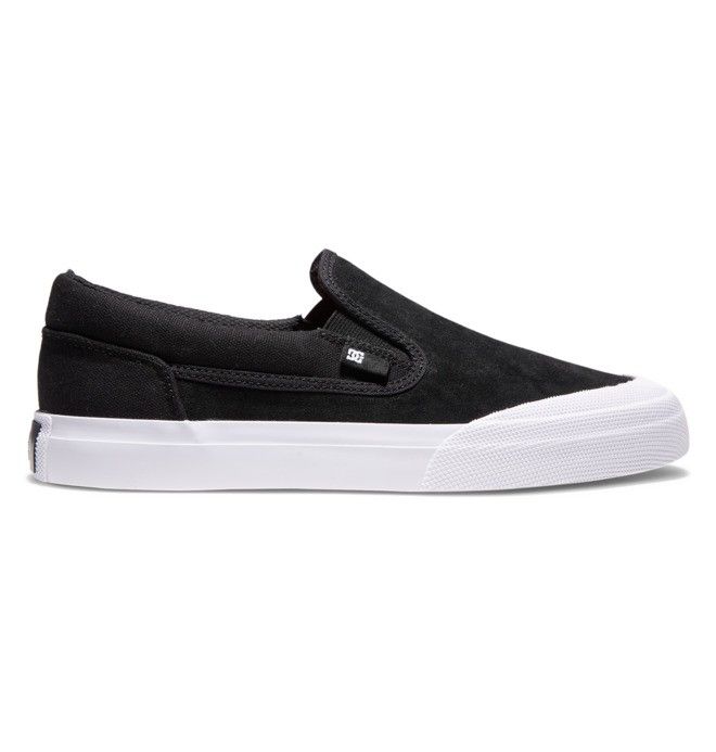 DC Manual RT Slip-On Skate Skatesko Herre Svarte Svarte Hvite | 09481-GHMQ