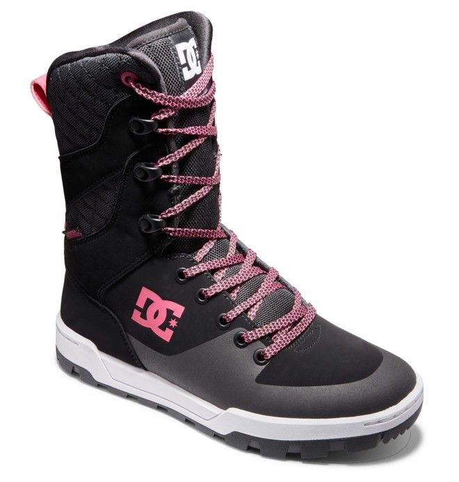 DC Nadene High Leg Winter Boots Vinterstøvler Dame Svarte Hvite Rosa | 14620-WHMJ