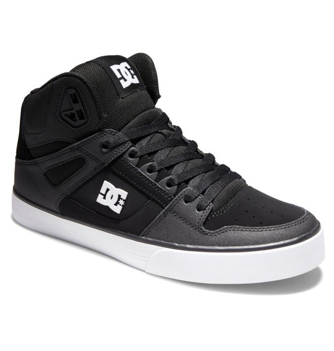 DC Pure High-Top Essentials Herre Svarte Svarte Hvite | 37650-BZFO