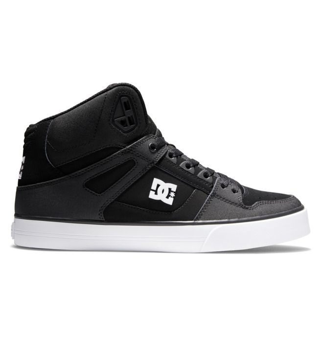 DC Pure High-Top Essentials Herre Svarte Svarte Hvite | 37650-BZFO