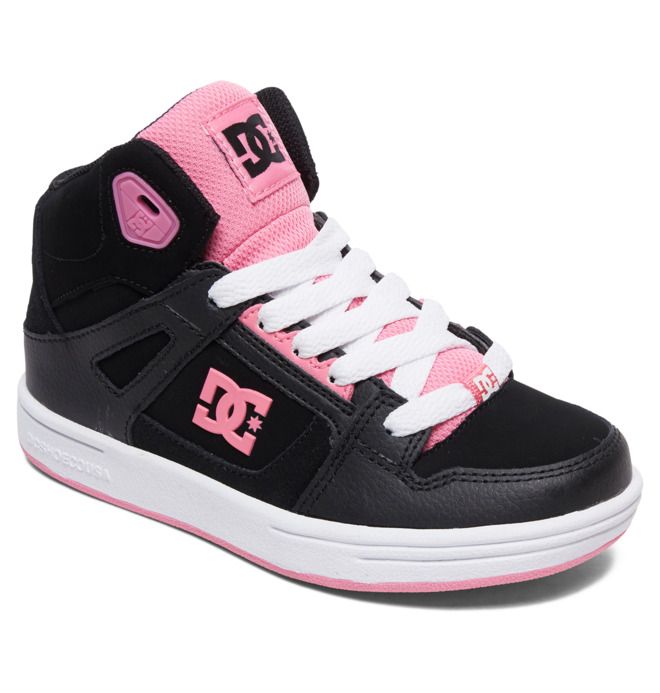 DC Pure High-Top Pure Barn Svarte Rosa | 19074-NXPH