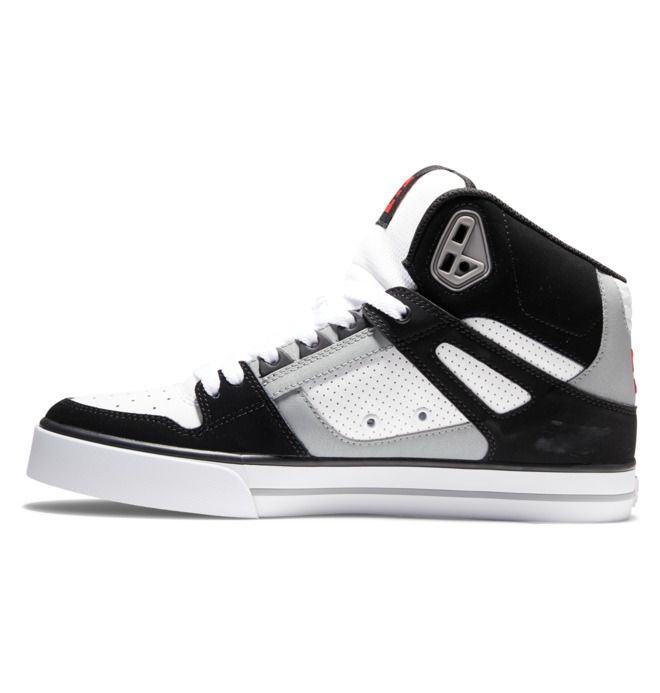 DC Pure High-Top Sneakers Herre Svarte Hvite Rød | 97214-BTRN