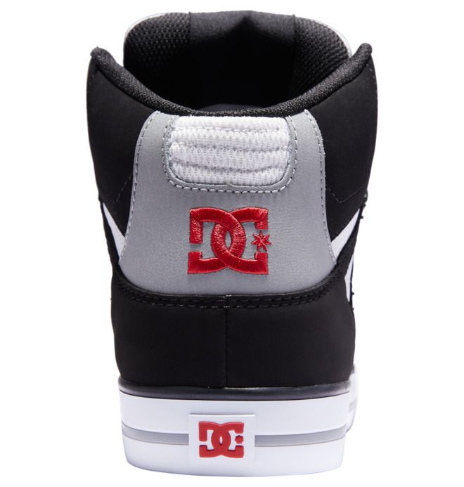 DC Pure High-Top Sneakers Herre Svarte Hvite Rød | 97214-BTRN