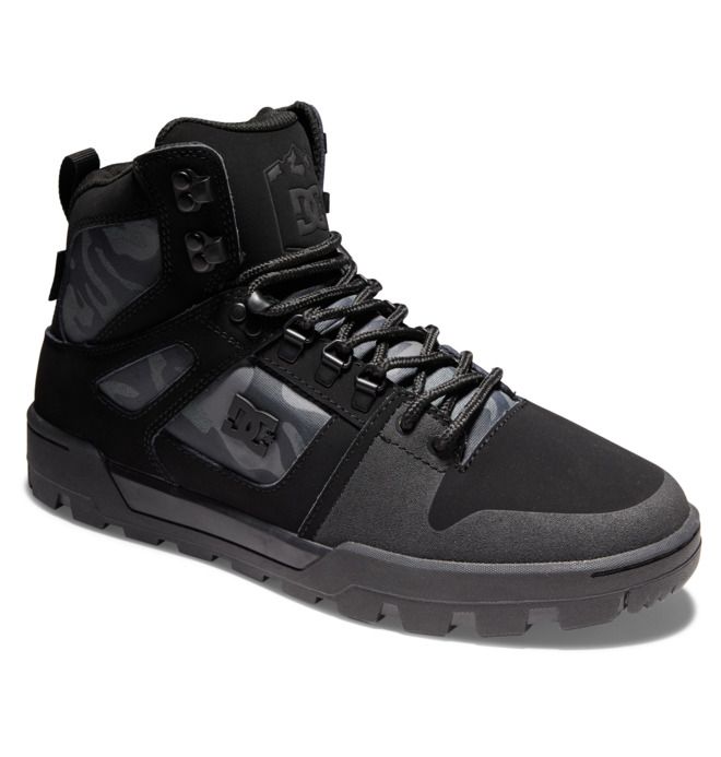 DC Pure High-Top Water-Resistant Winter Boots Vinterstøvler Herre Svarte Grå | 63098-VGNE