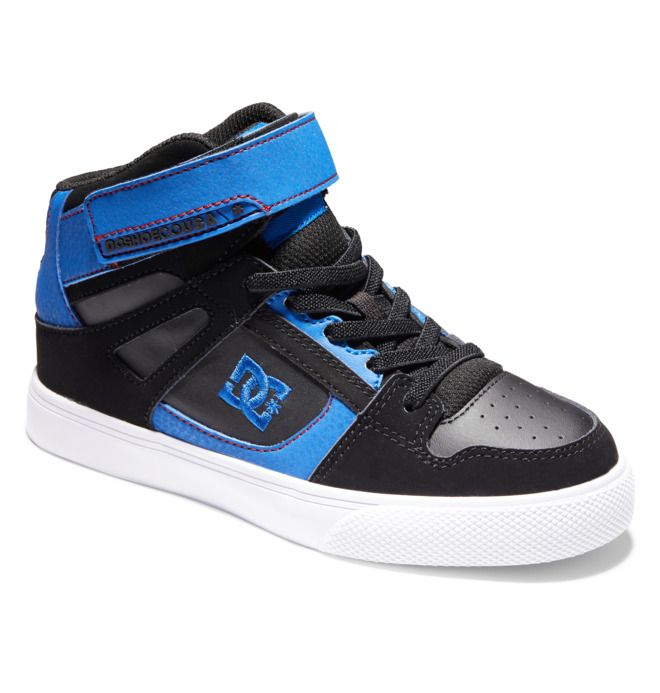 DC Pure High Elastic Lace High-Top Pure Barn Svarte Blå Rød | 67429-QZHL