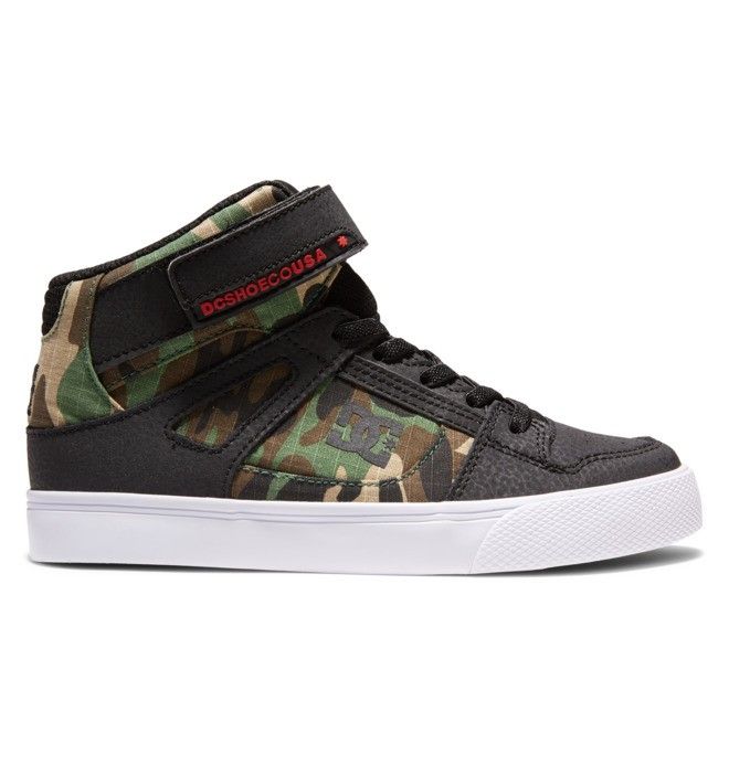 DC Pure High Elastic Lace High-Top Pure Barn Svarte Camouflage | 74920-HMFJ