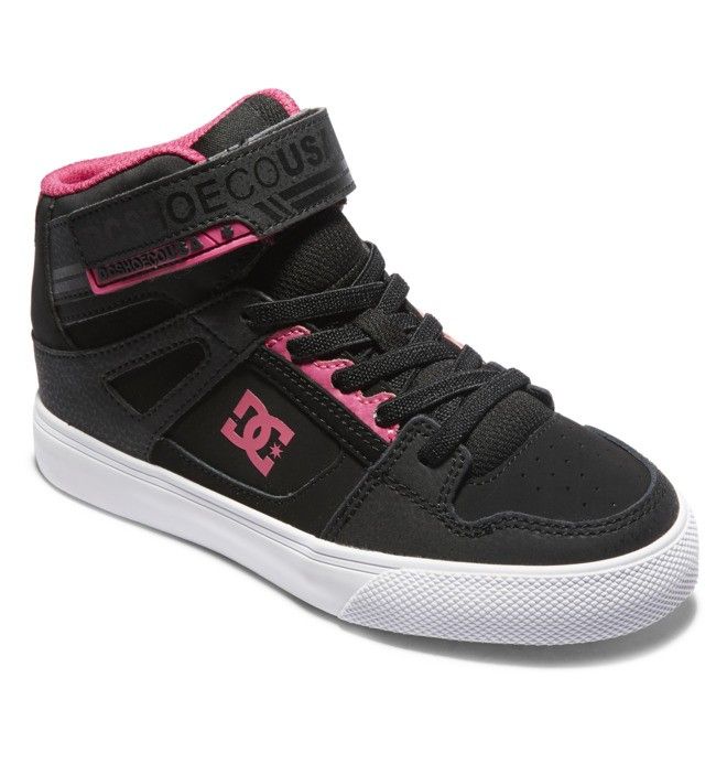 DC Pure High Elastic Lace High-Top Pure Barn Svarte Rosa Svarte | 78645-FCUI