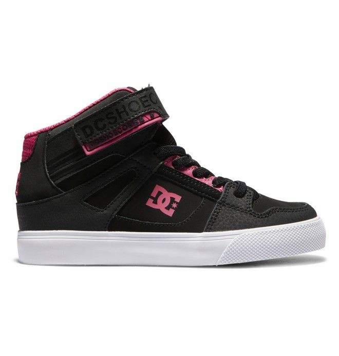 DC Pure High Elastic Lace High-Top Pure Barn Svarte Rosa Svarte | 78645-FCUI