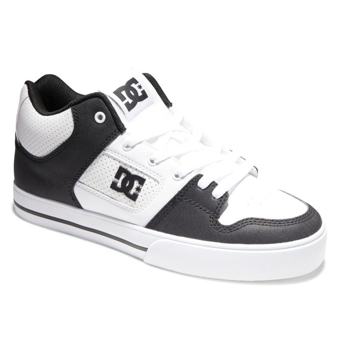 DC Pure MID Mid-Top Sneakers Herre Hvite Svarte Hvite | 13068-PCER