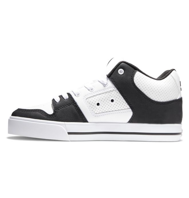 DC Pure MID Mid-Top Sneakers Herre Hvite Svarte Hvite | 13068-PCER