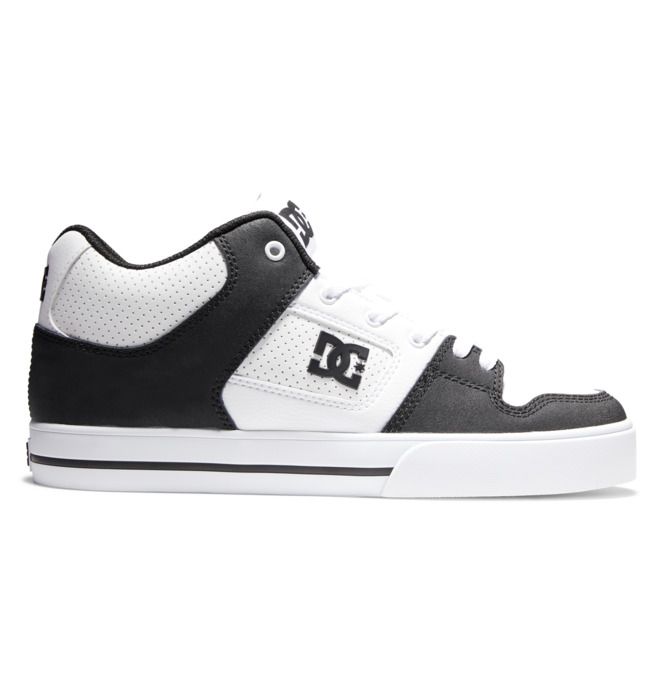 DC Pure MID Mid-Top Sneakers Herre Hvite Svarte Hvite | 13068-PCER