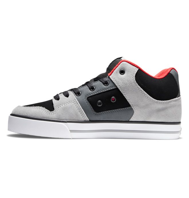 DC Pure MID Mid-Top Sneakers Herre Svarte Grå Rød | 30456-KGNQ