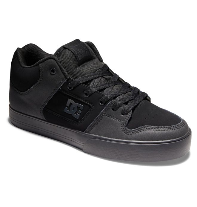 DC Pure MID Mid-Top Sneakers Herre Svarte Svarte | 85614-AUOG