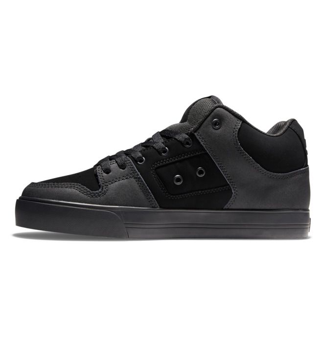 DC Pure MID Mid-Top Sneakers Herre Svarte Svarte | 85614-AUOG