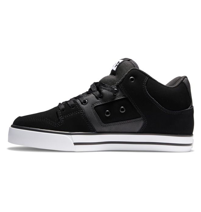 DC Pure MID Mid-Top Sneakers Herre Svarte Hvite | 97280-NSVO