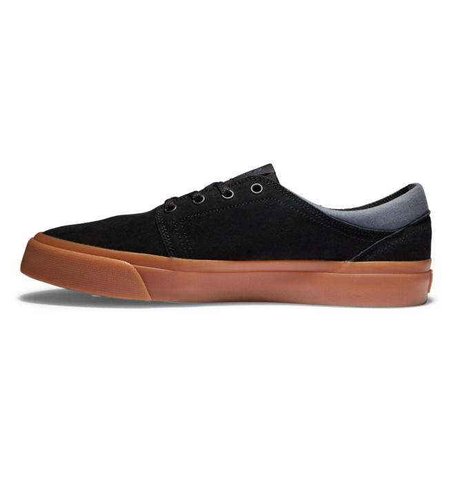 DC Trase Suede Sneakers Herre Svarte Grå Hvite | 54078-AJZQ